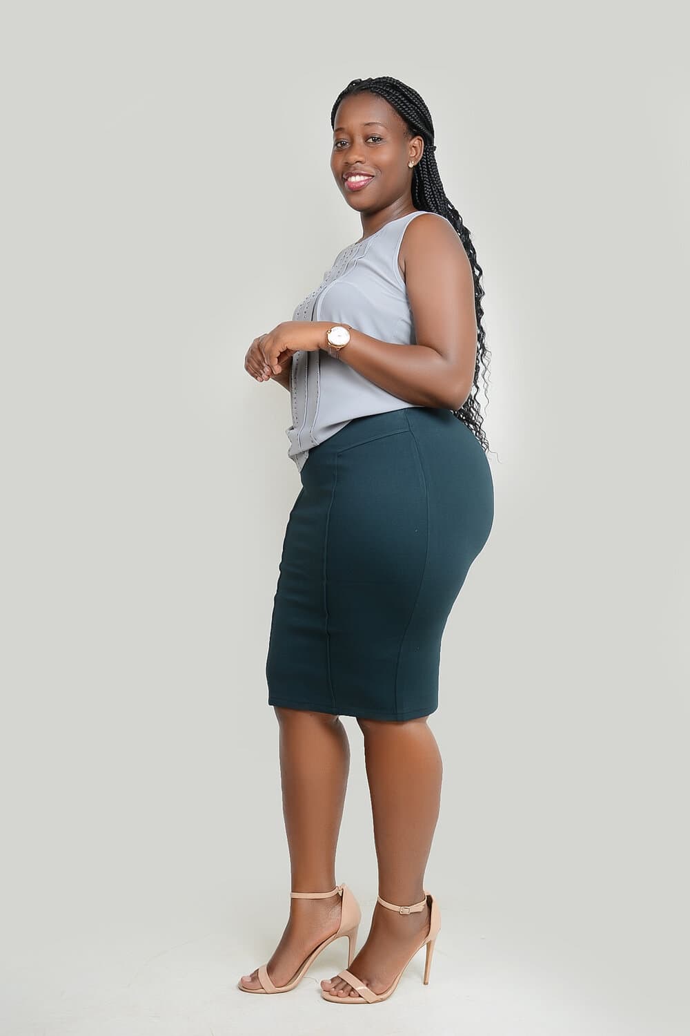 Black Leather Pencil Skirt frank - alternate view